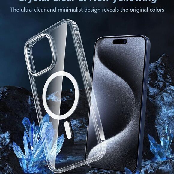 iPhone 15 Pro-Max Case Magnetic Charging Anti Yellowing Shockproof Phone Case - Picture 6 of 8